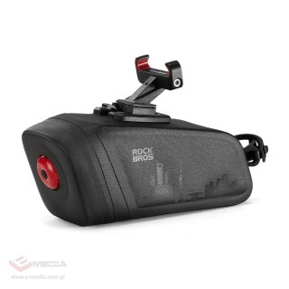 Torba rowerowa Rockbros AS-141 podsiodłowa lekka z inteligentną lampką tylną - czarna