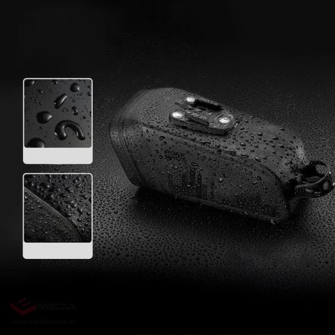 Torba rowerowa Rockbros AS-141 podsiodłowa lekka z inteligentną lampką tylną - czarna