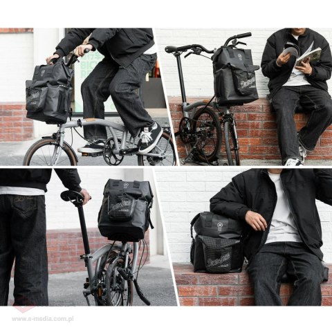 Torba rowerowa Rockbros AS-158 na kierownicę do roweru składanego Brompton 18 l - czarna