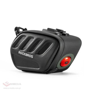 Torba rowerowa Rockbros C61 podsiodłowa z inteligentną lampką tylną 0,45 l - czarna