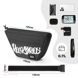 Torba rowerowa Rockbros G011 Flash Journey na kierownicę trapezoidalna 0,7 l - czarna