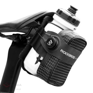 Torba rowerowa Rockbros P010 podsiodłowa 0,2 l z uchwytem na bidon 0,6 l - czarna