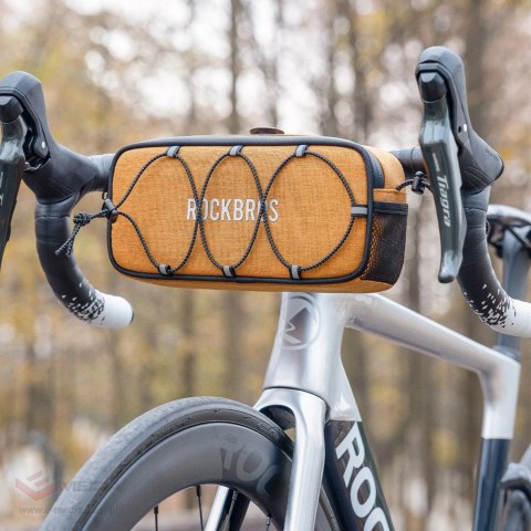 Torba rowerowa Rockbros TL001 ROAD TO SKY 1,9 l na kierownicę wodoodporna - pomarańczowa
