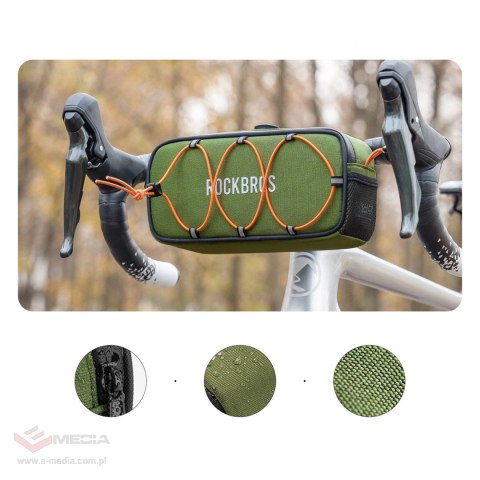 Torba rowerowa Rockbros TL001 ROAD TO SKY 1,9 l na kierownicę wodoodporna - zielona