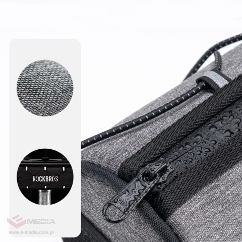 Torba rowerowa Rockbros TL002 ROAD TO SKY 1,5 l na kierownicę wodoodporna - szara