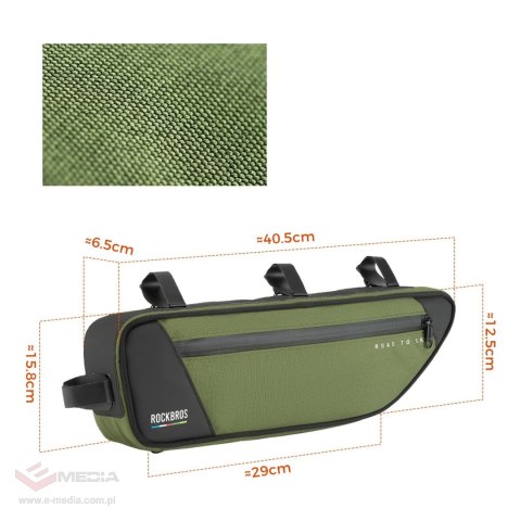 Torba rowerowa Rockbros TL003 ROAD TO SKY 2 l pod ramę wodoodporna - zielona