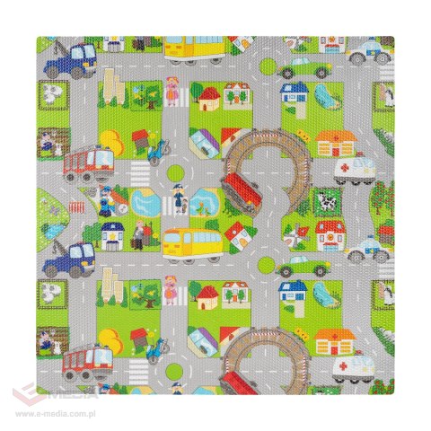 Mata edukacyjna dla dzieci, puzzle 120 x 120 cm, samochody