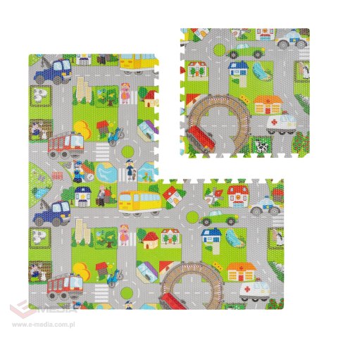Mata edukacyjna dla dzieci, puzzle 120 x 120 cm, samochody