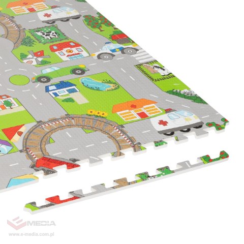 Mata edukacyjna dla dzieci, puzzle 120 x 120 cm, samochody