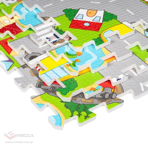 Mata edukacyjna dla dzieci, puzzle 120 x 120 cm, samochody