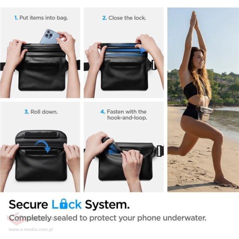 Torba Spigen Aqua Shield A620 wodoodporna biodrowa IPX8 - czarna