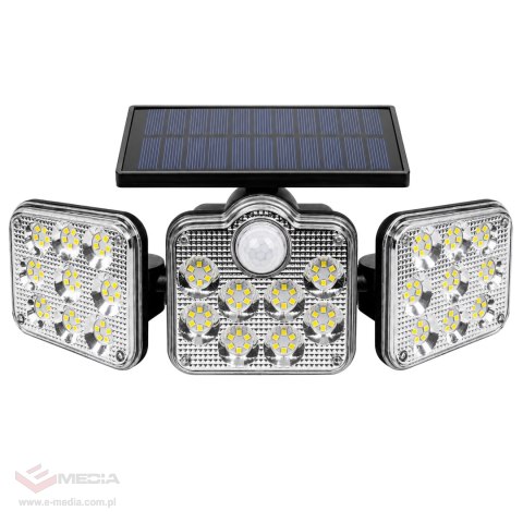 Lampa Solarna Ogrodowa 138 Led Zewnętrzna z Czujnikiem Ruchu Zmierzchu Pilot