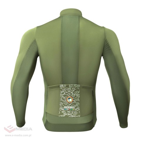Bluza rowerowa Rockbrs TLWT001 ROAD TO SKY wiatroszczelna, ocieplana, S - zielona