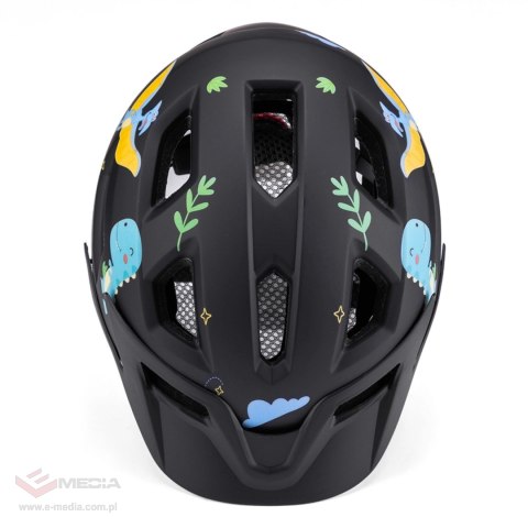 Kask rowerowy dziecięcy MTB Wozinsky z odpinanym daszkiem 48-52 cm - czarny
