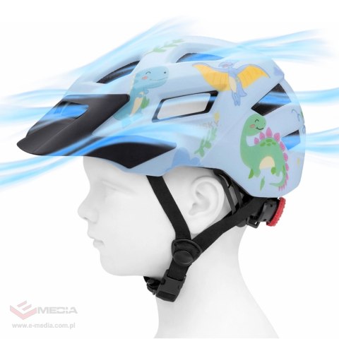 Kask rowerowy dziecięcy MTB Wozinsky z odpinanym daszkiem 48-52 cm - jasnoniebieski