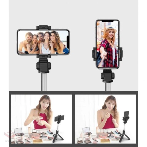 Selfie stick Tech-Protect L02S Bluetooth z tripodem do 72cm - czarny