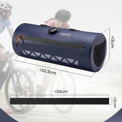 Torba rowerowa Rockbros AS-144 ROAD TO SKY na kierownicę wodoodporna 4 l - niebieska