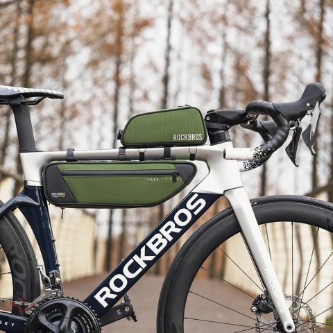 Torba rowerowa Rockbros TL004 ROAD TO SKY 0,7 l na ramę wodoodporna - zielona
