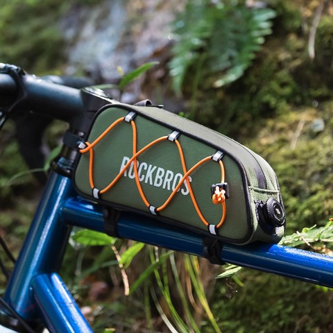 Torba rowerowa Rockbros TL004 ROAD TO SKY 0,7 l na ramę wodoodporna - zielona
