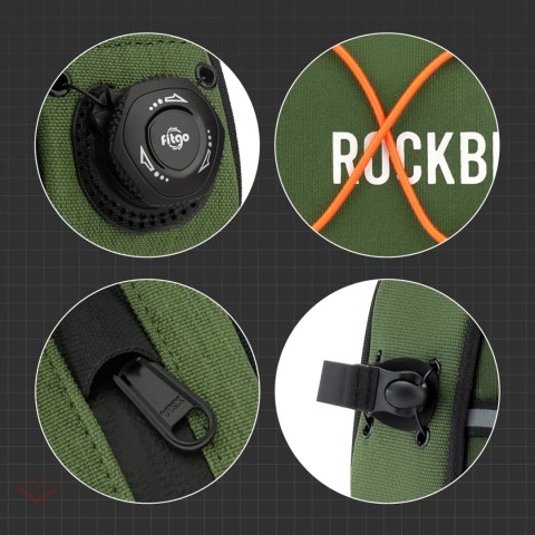 Torba rowerowa Rockbros TL004 ROAD TO SKY 0,7 l na ramę wodoodporna - zielona