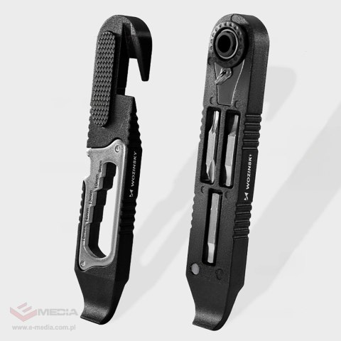 Zestaw kluczy Wozinsky WZK-L2 14w1 narzędzia rowerowe multitool imbusy łyżki do opon - czarny