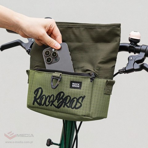 Torba rowerowa Rockbros W020-1 na kierownicę składana - zielona