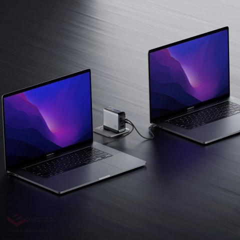Ładowarka sieciowa Cuktech AD1204U 120 W z wyświetlaczem i kablem USB-C - srebrna