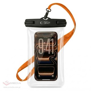 Pokrowiec Tech-Protect Waterproof Case UWC7 wodoodporny na urządzenia do 6.9" - czarno-pomarańczowy