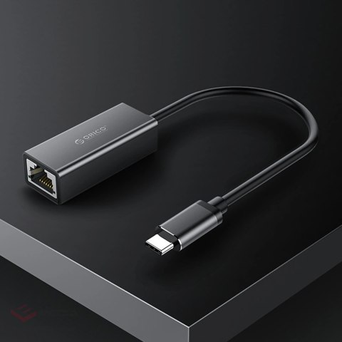 Adapter sieciowy Orico XC-R45-V1 USB-C do RJ45 Gigabit Ethernet 1 Gbps - czarny