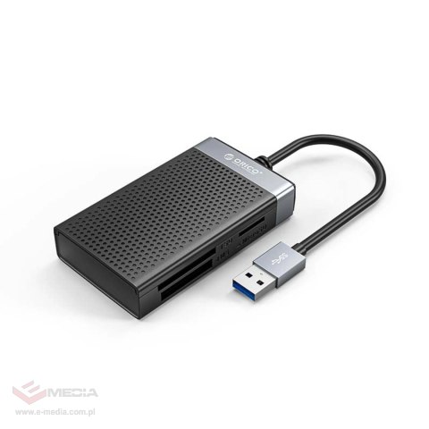 Czytnik kart pamięci Orico CL4D-A3 USB-A 3.0 SD microSD CF MS 5 Gb/s - czarno-srebrny