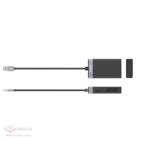 Czytnik kart pamięci Orico CL4D-A3 USB-A 3.0 SD microSD CF MS 5 Gb/s - czarno-srebrny