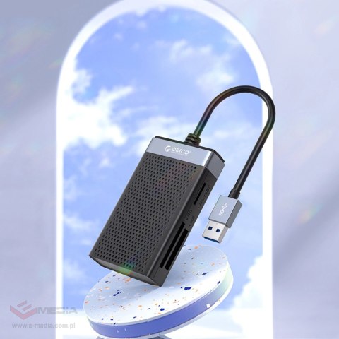 Czytnik kart pamięci Orico CL4D-A3 USB-A 3.0 SD microSD CF MS 5 Gb/s - czarno-srebrny