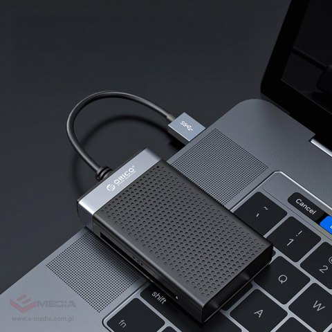 Czytnik kart pamięci Orico CL4D-A3 USB-A 3.0 SD microSD CF MS 5 Gb/s - czarno-srebrny