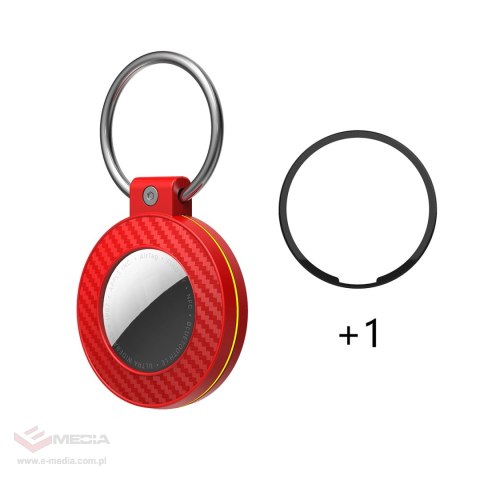Etui na Airtag brelok ze wzorem włókna węglowego 4szt. - multikolor