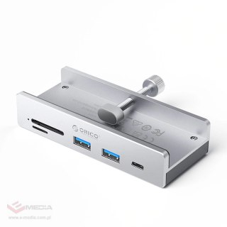 Hub Orico MH5PC montowany na zacisk USB-C / 2x USB-A 3.2 + 1x USB-C 3.2 + 1x SD&TF - srebrny