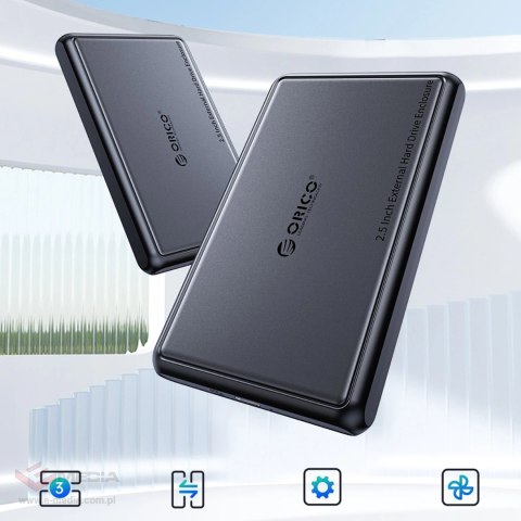 Kieszeń dyskowa Orico DDL25-C3 2,5" HDD/SSD USB-C 5Gb/s - czarna