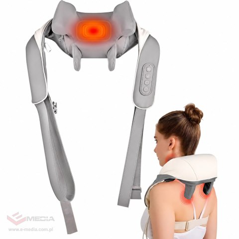 Masażer Shiatsu do Szyi Karku Pleców Rozgrzewający Kołnierz Rozlużniający