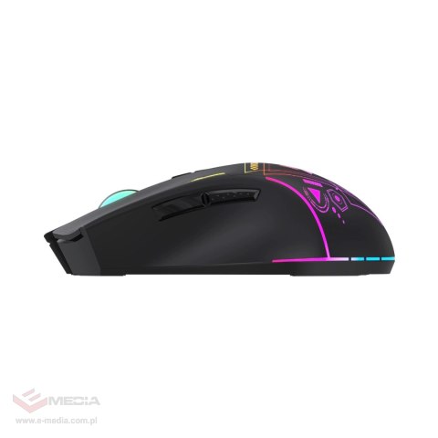 Mysz bezprzewodowa Wozinsky WMGB-3200 gamingowa optyczna z wbudowanym akumulatorem 3200 DPI z oświetleniem RGB - czarna