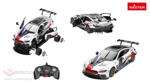 BMW M8 GTE biały RASTAR model 1:18 Zdalnie sterowane auto + Body kit + Pilot 2,4 GHz