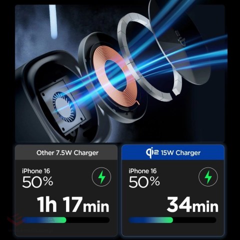 Ładowarka indukcyjna Spigen Essential EF223MS 3w1 QI2 - czarna