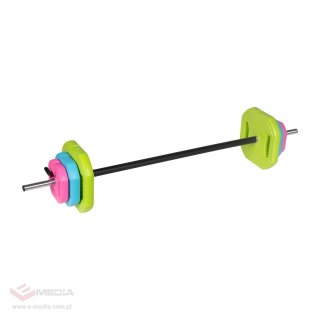 Sztanga składana z obciążeniem bitumicznym, gryf 140cm, zestaw treningowy 20kg, REBEL ACTIVE