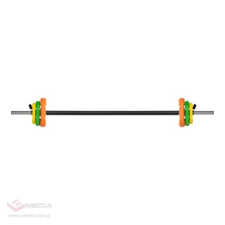 Sztanga składana z obciążeniem żeliwnym, gryf 140cm, zestaw treningowy 20kg, REBEL ACTIVE