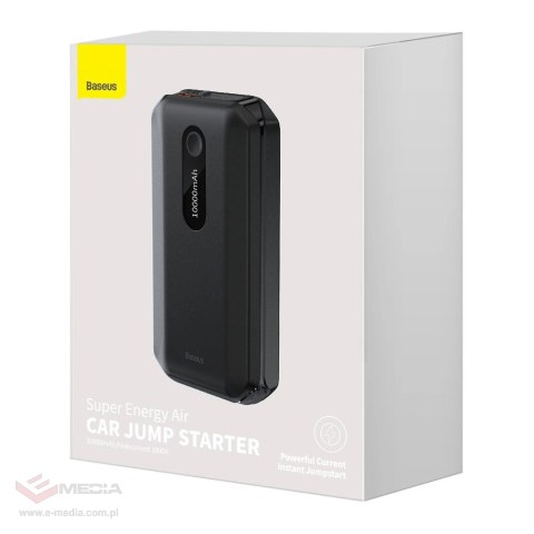 Baseus powerbank Power Starter Jump Starter urządzenie rozruchowe booster 10000mAh 12V (1000A / 500A) + kable krokodylki czarny 