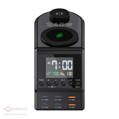 Budzik BLITZWOLF BW-FW10 z ładowarką 240W 2xUSB-A 4xUSB-C