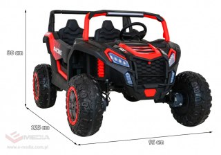 Buggy ATV Racing dla 2 dzieci Czerwony + Napęd 4x4 + Pilot + Wolny Start + MP3 LED