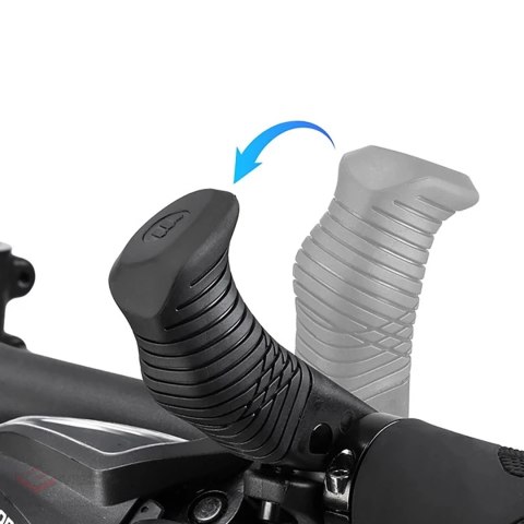 Chwyty rowerowe Wozinsky WGR-M22 MTB 22,2 mm ergonomiczne gripy kciukowe - czarne