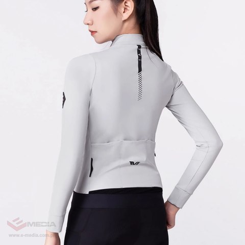 Bluza kolarska damska Rockbros YDWT006 TVI ocieplana jesień/zima M - biało-szara