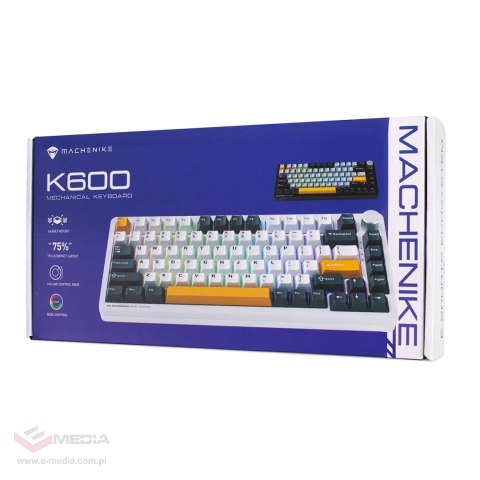 Klawiatura gamingowa Machenike K600-B82W bezprzewodowa mechaniczna podświetlana GR Silver Switch - czarna