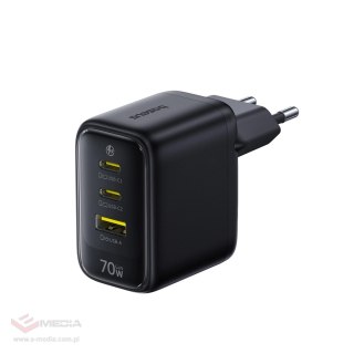 Ładowarka sieciowa Baseus EnerFill FE22 70W 2 x USB-C + USB-A - czarna