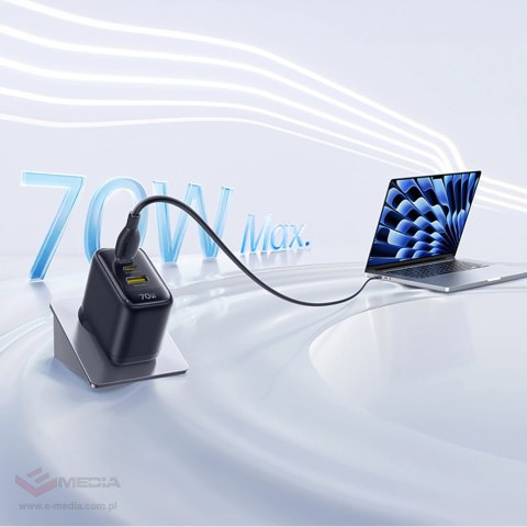 Ładowarka sieciowa Baseus EnerFill FE22 70W 2 x USB-C + USB-A - czarna